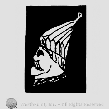 Spanish (Moorish) knight's head in a black rectangle.