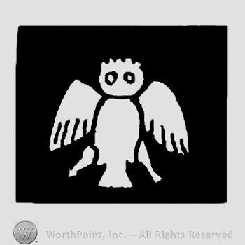 Owl in a black rectangle.