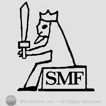 King with sword on a throne, uppercase SMF