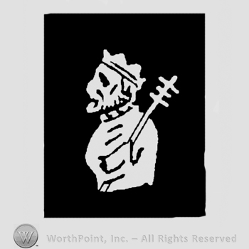 King with scepter in a black rectangle.