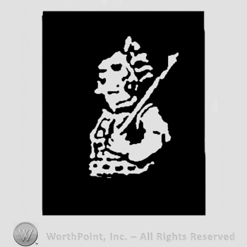 King with scepter in a black rectangle.
