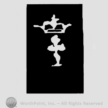Crowned cloverleaf in a black rectangle