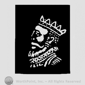 King's head with beard on a black background.