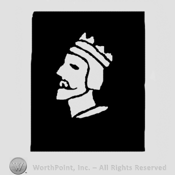 Stylized king's head without beard on a black background