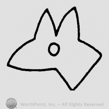 Stylized coyote's head.