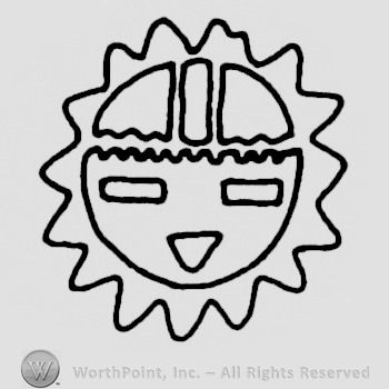 Stylized sun, similar to a human face.