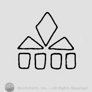 Three triangles over three rectangular shapes.