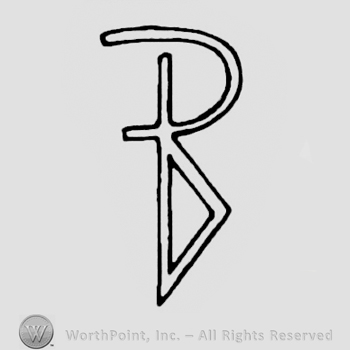 Uppercase stylized PD.