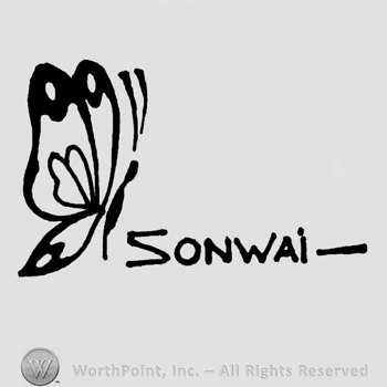 Butterfly and the word Sonwai written in uppercase letters.