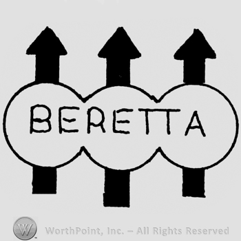 Three arrows with three opened circles in the middle;word BERETTA written in the circles.