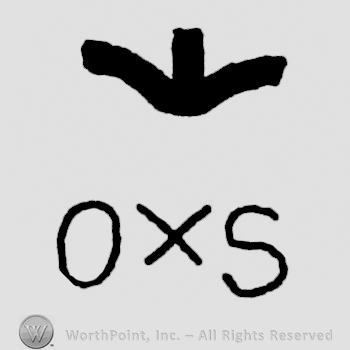 A down arrow; OXS written bellow.