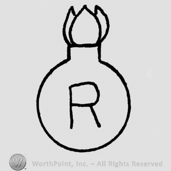 Letter R inside of a bomb.
