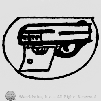 A pistol in circle.