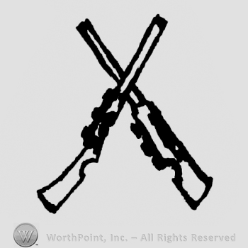 Two crossed guns.