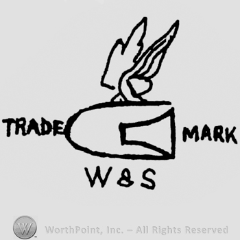 a bullet with wings;W&S written bellow;word TRADE in the left side and MARK in the right side.