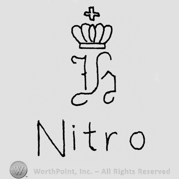 A crown with stylish letter  H written bellow;word Nitro written at the bottom.