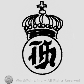 A circlewith stylish written letter H inside;A crown on top.