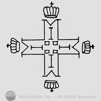 Stylish cross with a crown in each side .