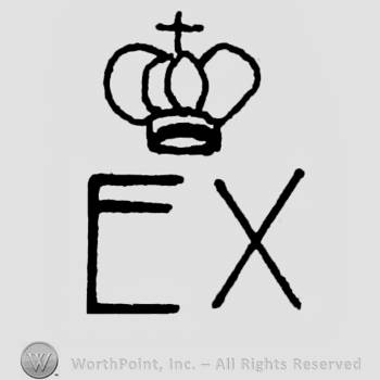 Initials E and X with a crown above.
