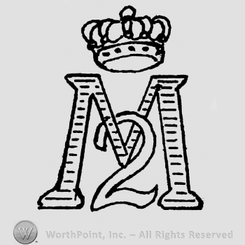 Letter M and number 2 over; crown on top.