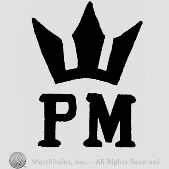 Initials P and M with a crown above.