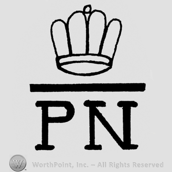 Initials P and N with a line and a crown above.