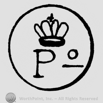 Circle enclosing a crowned P.