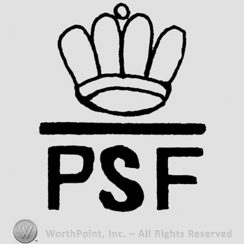 Initials P, S and F with a line and a crown on top.