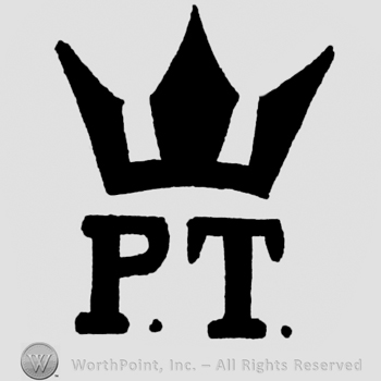 Initials P and T with a crown above.