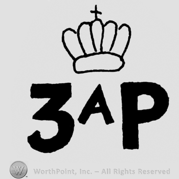 Number 3 and initials A and P with a crown above.