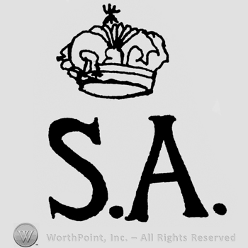 Initials S and A with a crown on top.