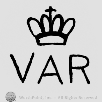 Initials V,A and R with a crown on top.