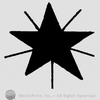 Dark star with five lines inside.