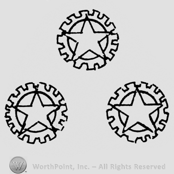 Three stars,each in a different circle.