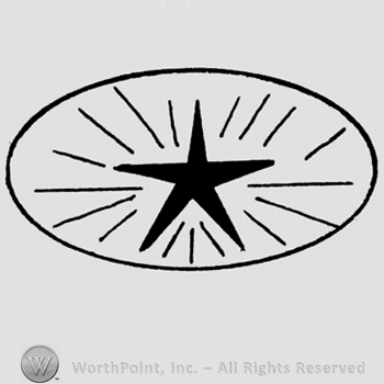 A star in an oval and many lines inside of it.