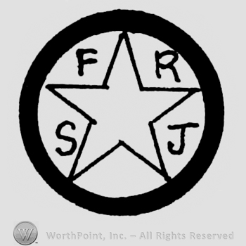 A star inside of a circle;F R S J written.