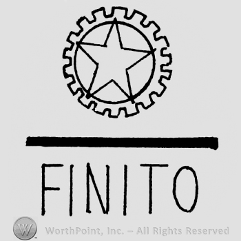 A star in a circle ; FINITO written bellow.