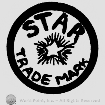 A circle ; a star inside and words STAR TRADE MARK bold written.
