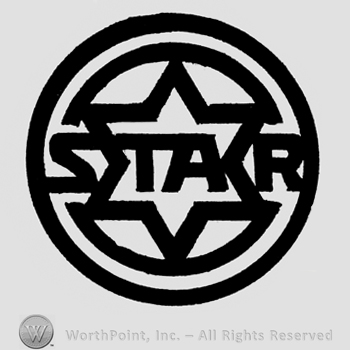 A circle with a six corner star inside ; word STAR written