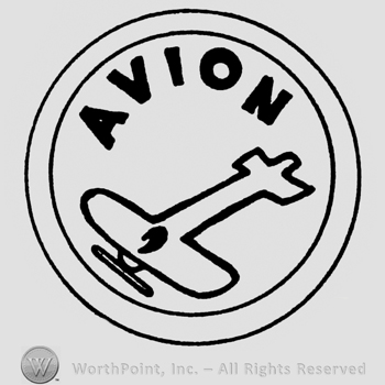 Two circles with a plane inside;word AVION written .