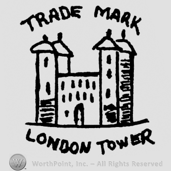 A castle;words TRADE MARK on top;LONDON TOWER bellow.