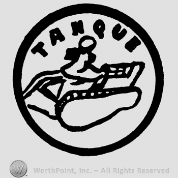 A tank inside of a circle;word TANQUE bold written.