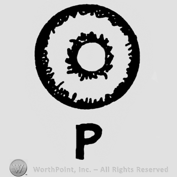 Two circles and letter P written bellow.