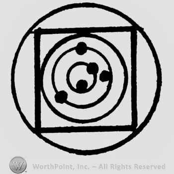 Circle with a quadruple inside;three circles inside of the quadruple .