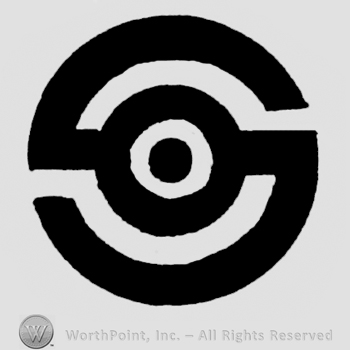 Unfinished circle with another small one in the middle;a point just in the center.
