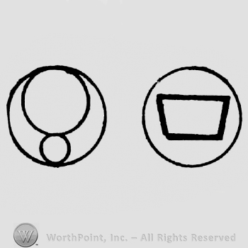 Circle with another 2 small circles inside;another one with a rectangle inside.