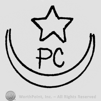 Star and a crescent; letters P and C between them.