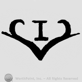 Letter V enclosing letter I.