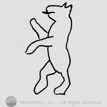 Shape of a lion turned to the left.