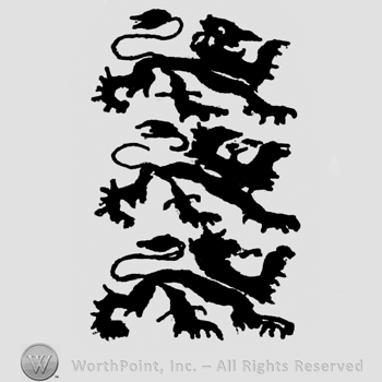 Three black lions turned to the right.